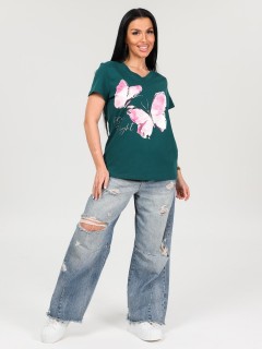 Футболка трикотажная изумрудного цвета Iv-capriz(фото4)