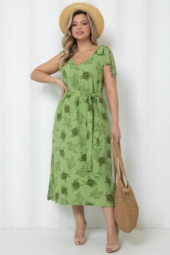 Сарафан длинный светло-зелёный с поясом Agata