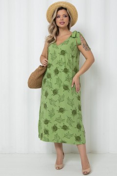 Сарафан длинный светло-зелёный с поясом Agata(фото4)