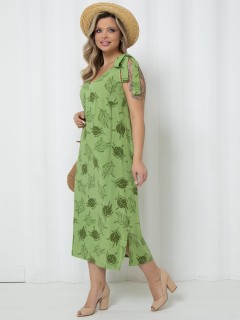Сарафан длинный светло-зелёный с поясом Agata(фото5)