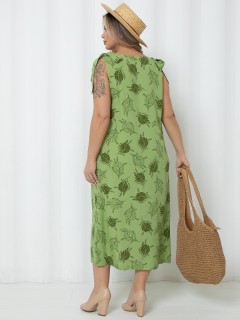 Сарафан длинный светло-зелёный с поясом Agata(фото6)