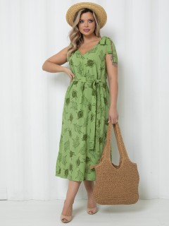 Сарафан длинный светло-зелёный с поясом Agata(фото7)