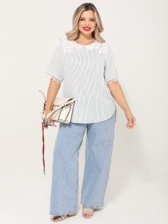 Блузка белая в полоску Dora(фото5)