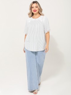 Блузка белая в полоску Dora(фото7)