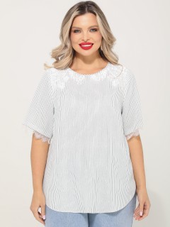Блузка белая в полоску Dora(фото3)