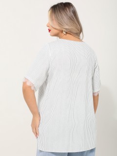 Блузка белая в полоску Dora(фото9)