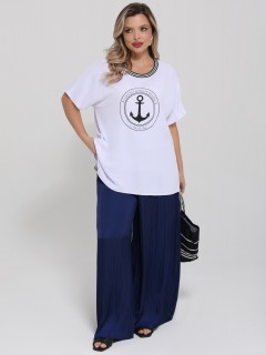 Блузка лёгкая белая с принтом Dora(фото2)