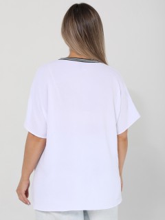 Блузка лёгкая белая с принтом Dora(фото7)