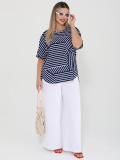 Блузка тёмно-синяя в полоску Dora(фото2)