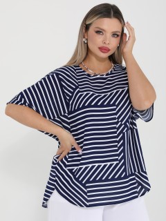 Блузка тёмно-синяя в полоску Dora(фото3)