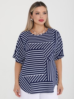 Блузка тёмно-синяя в полоску Dora(фото6)