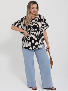 Блузка чёрная в полоску Dora(фото5)
