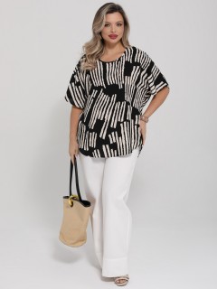 Блузка чёрная в полоску Dora(фото2)