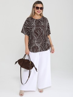 Блузка шоколадного цвета с принтом Dora(фото4)