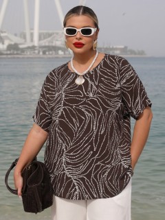 Блузка шоколадного цвета с принтом Dora(фото3)