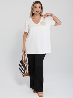 Футболка трикотажная молочного цвета Dora(фото5)