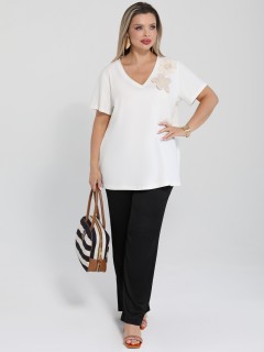 Футболка трикотажная молочного цвета Dora(фото2)