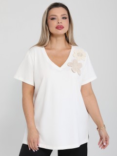 Футболка трикотажная молочного цвета Dora(фото7)