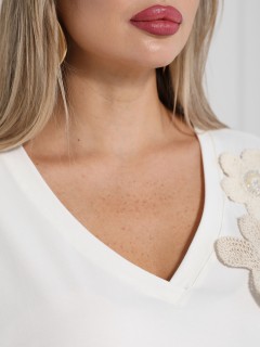 Футболка трикотажная молочного цвета Dora(фото4)