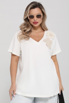 Футболка трикотажная молочного цвета Dora