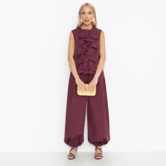 Костюм-двойка брючный бордовый для эффектных образов Charutti(фото2)