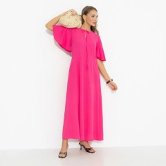 Платье длинное в цвете фуксия Charutti(фото4)