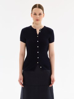 Блуза вязаная тёмно-синего цвета Priz(фото3)