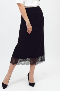 Юбка-колокол чёрная с кружевом Braslava(фото2)