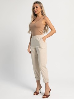 Брюки из хлопка бежевого цвета LT collection(фото6)
