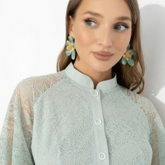 Платье кружевное мятного цвета на подкладе Charutti(фото3)