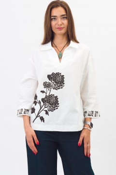 Блузка белая из хлопка Braslava