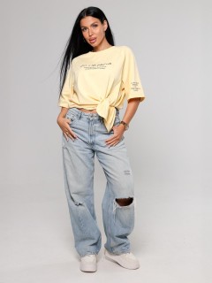 Футболка трикотажная сливочного цвета Iv-capriz(фото3)