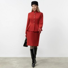 Костюм красный с юбкой в винтажном стиле Charutti(фото5)