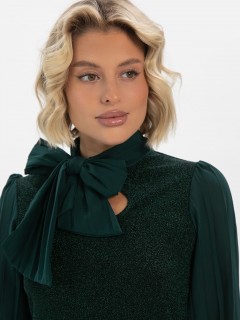 Блузка нарядная изумрудного цвета LT collection(фото4)