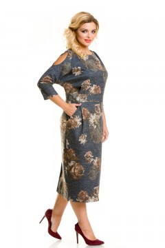 Эффектное платье с крупным цветочным принтом Novita(фото5)