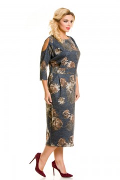 Эффектное платье с крупным цветочным принтом Novita(фото4)