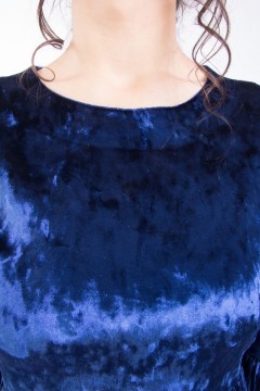 Бархатная блузка синего цвета Wisell(фото4)