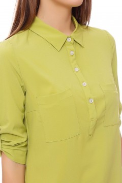 Однотонная блузка полуприлегающего силуэта 4585 TuTachi(фото2)