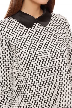 Черно-белое платье прямого кроя 44541 TuTachi(фото3)