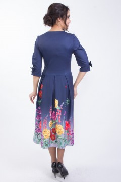Модное платье синего цвета Wisell(фото5)