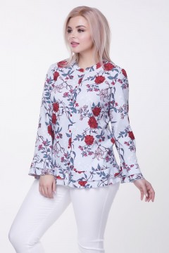 Красивая блуза с цветочным принтом Бланш №2 Valentina(фото3)