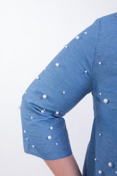 Стильная блузка с декоративным жемчугом Wisell(фото3)