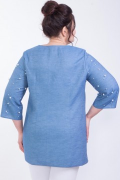 Стильная блузка с декоративным жемчугом Wisell(фото6)