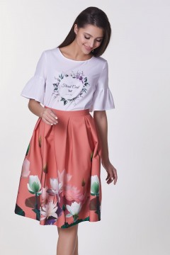 Пышная юбка из трикотажа Ника №12 (цветы) Valentina(фото3)