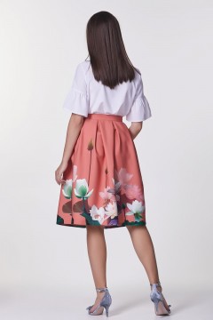 Пышная юбка из трикотажа Ника №12 (цветы) Valentina(фото5)