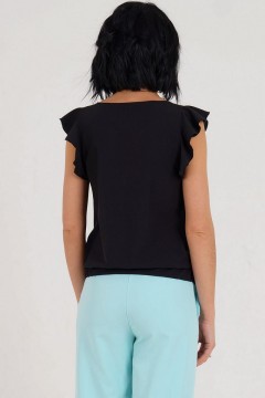 Легкая блуза черного цвета Ajour(фото3)