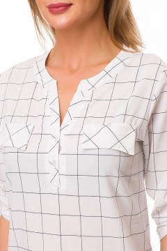 Стильная блуза в клетку 4579 TuTachi(фото3)