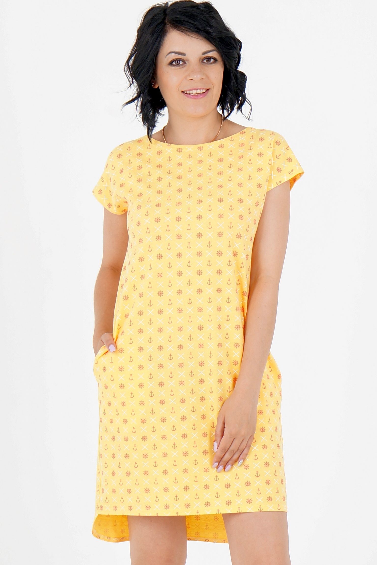 Молодёжное платье жёлтой расцветки Ajour