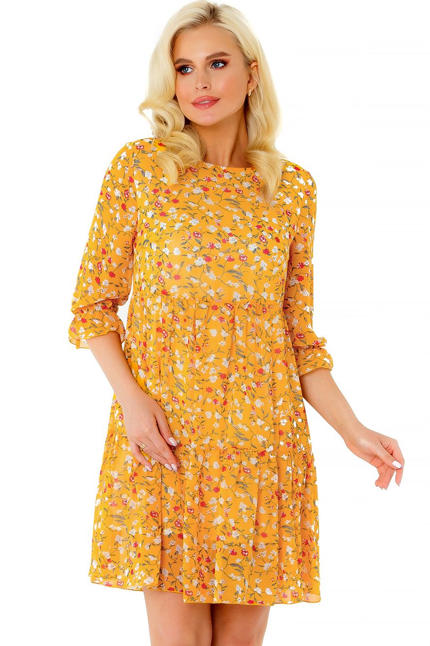 Шифоновое платье солнечной расцветки Liza Fashion