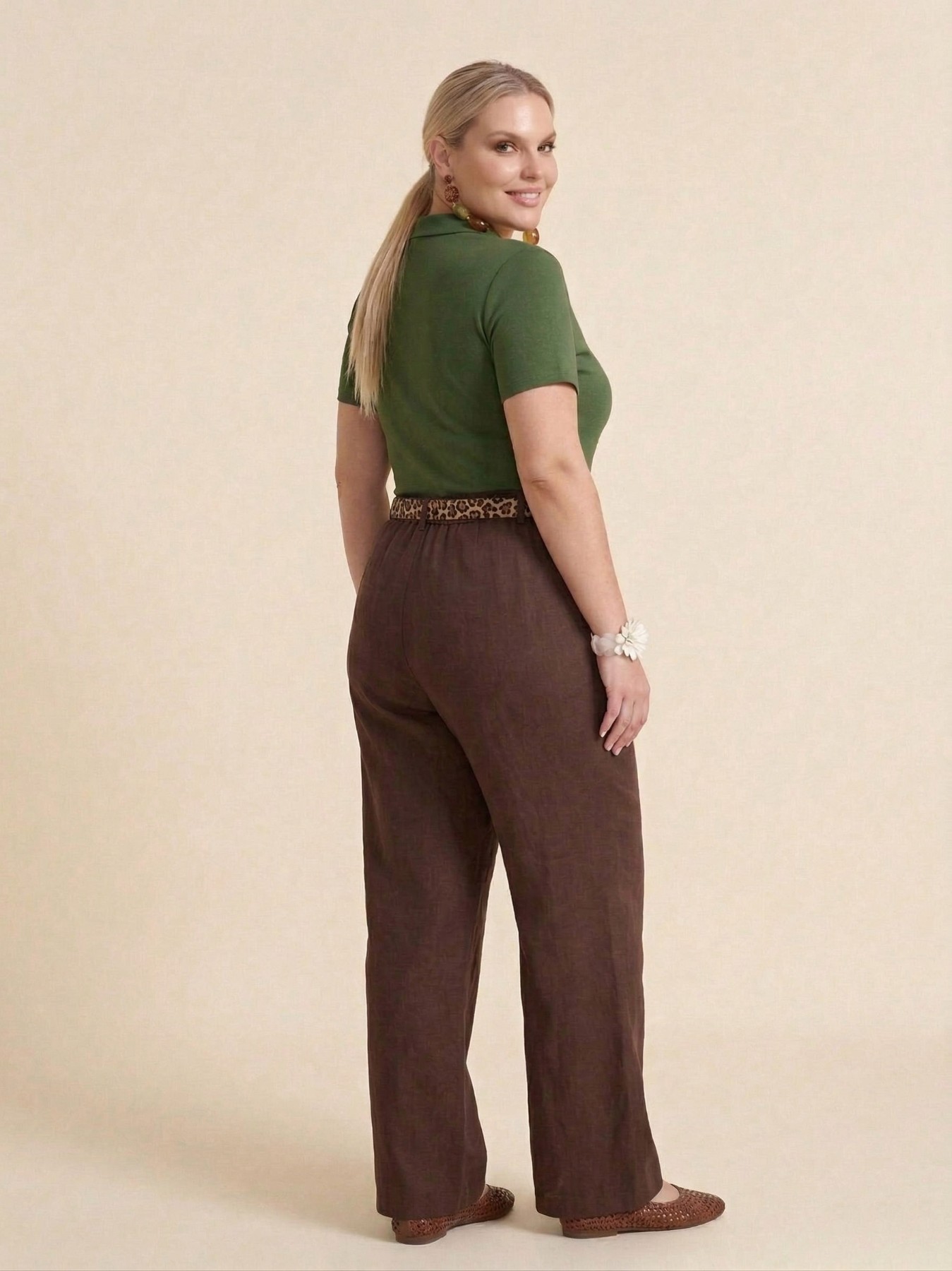 Брюки шоколадного цвета с карманами Agata(фото5)